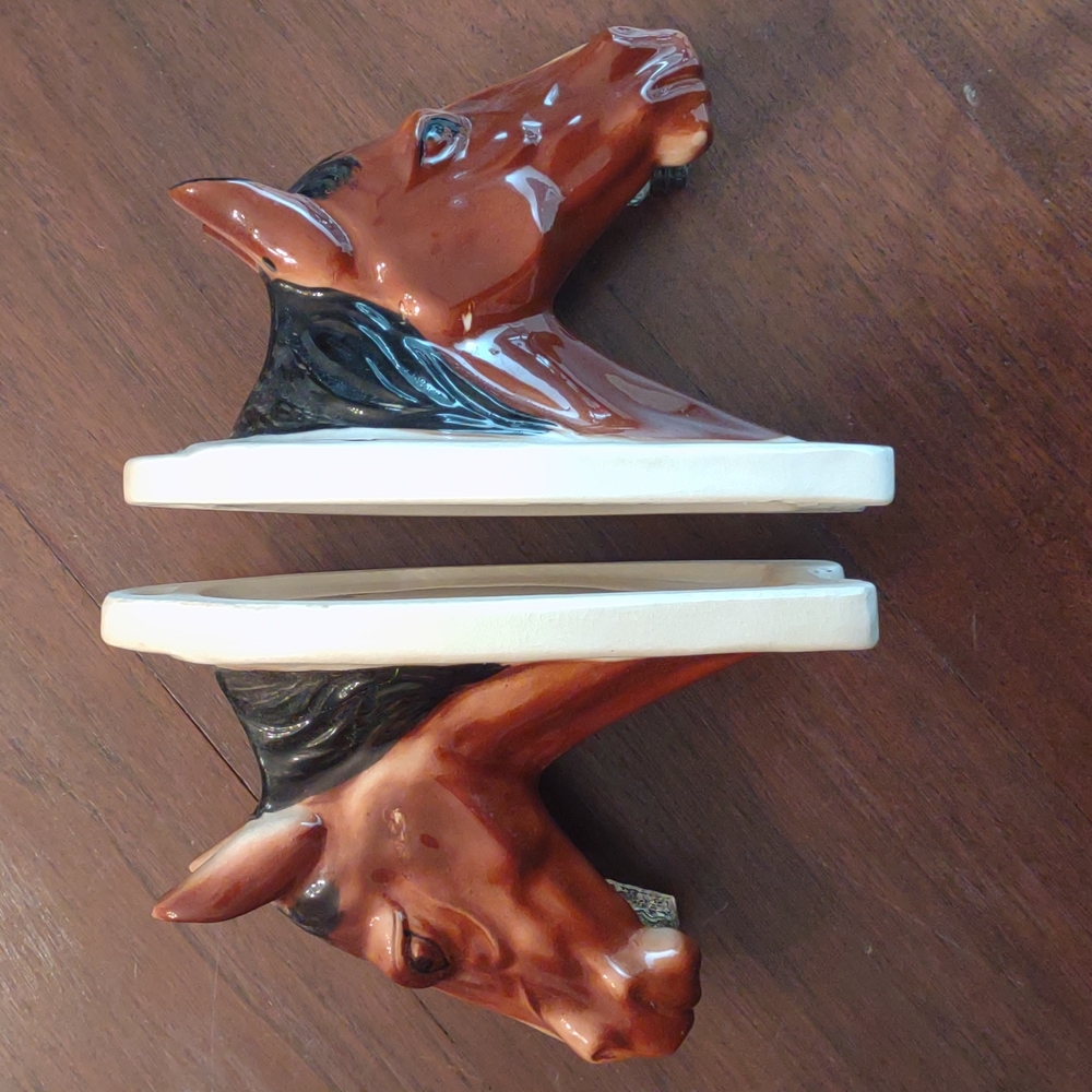 Vintage Horse Head Wall Pockets - Picture 2 of 8
